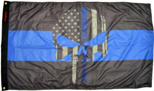 3x5'  Thin Blue Line Punisher Flag Forever Wave