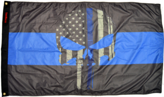 3x5'  Thin Blue Line Punisher Flag Forever Wave