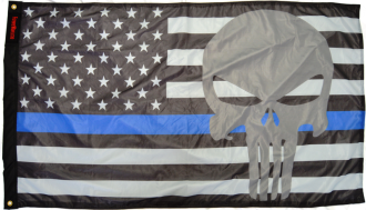 3x5' USA Subdued Thin Blue Line Punisher Flag Forever Wave