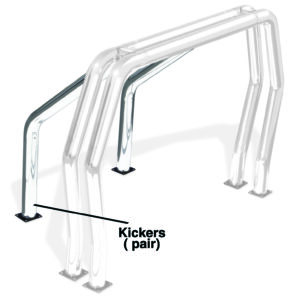 Go Rhino 9560C - Bed Bar Component - Pair of Kickers (Between Wheel Wells) - Chrome