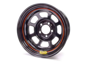 15x7 5x4.75 3.75in BS Black Rolled Wheel