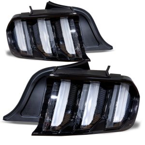 Winjet CTRNG0636-GBC EURO STYLE SEQUENTIAL TAIL LIGHTS-GLOSS BLACK / CLEAR