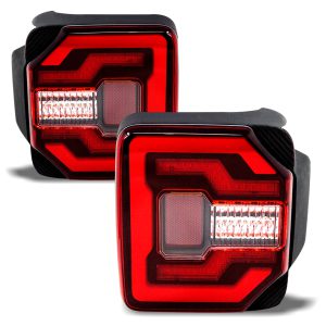 Winjet CTRNG0650-BR-SQ SEQUENTIAL TAIL LIGHTS-BLACK RED