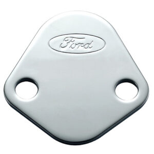 Fuel Pump Block-Off Plate Chrome w/Ford Logo