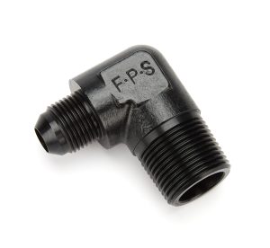 8an to 3/4 MPT 90-Deg Adapter Fitting Black