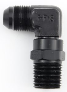#8 x 1/2 MPT 90 Deg Swivel Adapter Black