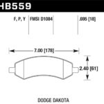 DTC-70 Disc Brake Pad; 0.594 Thickness;