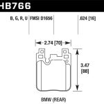 HPS 5.0 Disc Brake Pad; 0.545 Thickness;