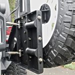 Off The Door Tire Carrier; 2 Stage Black Powder Coated; Needs Base Bumper;