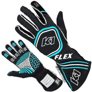 Glove Flex Small Black / Flo Blue SFI / FIA
