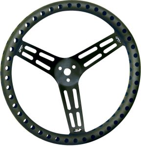 Steering Wheel 15in Dished Drilled Black