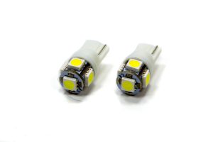 T10 5 LED SMD Bulbs Pair White