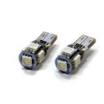 T10 5 LED SMD Bulbs Pair Red