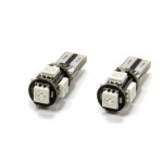 T10 5 LED SMD Bulbs Pair Amber