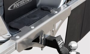 Roctection Hitch Mount Mud Flaps; 3/8 in. Rubber; 80 in. Wide; For Use w/2 in. Ball Hitch; Black;