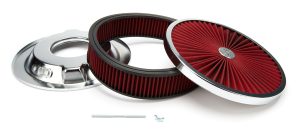 14in X 3in Super Flow Air Cleaner Chrome/Red