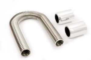 12in Stainless Hose Kit w/Polished  Ends