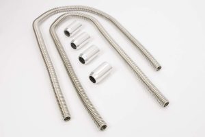 2-44in Stainless Heater Hose Kit w/Polished Ends
