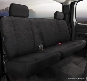 Wrangler™ Solid Seat Cover; Saddle Blanket; Black; Split Cushion 60/40; Solid Backrest; Adj. Headrests; Removable Center Headrest And Center Seat Belt;