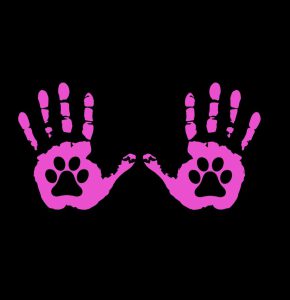 Hand Wave Paw Print decal set of 2 - Wave decal - mirror decal