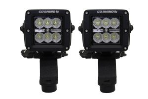 Go Rhino 3in LED Cube Windshield Cowl Mounts - Pair - JT/JL