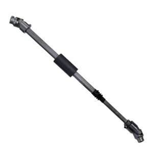 1999-2007 Ford Super Duty heavy duty lower steering shaft. Connects from factory steering column to the stock steering box. Includes two heavy duty billet steel universal joints with a telescopic shaft. Fits F250; F350; F450; F550.
