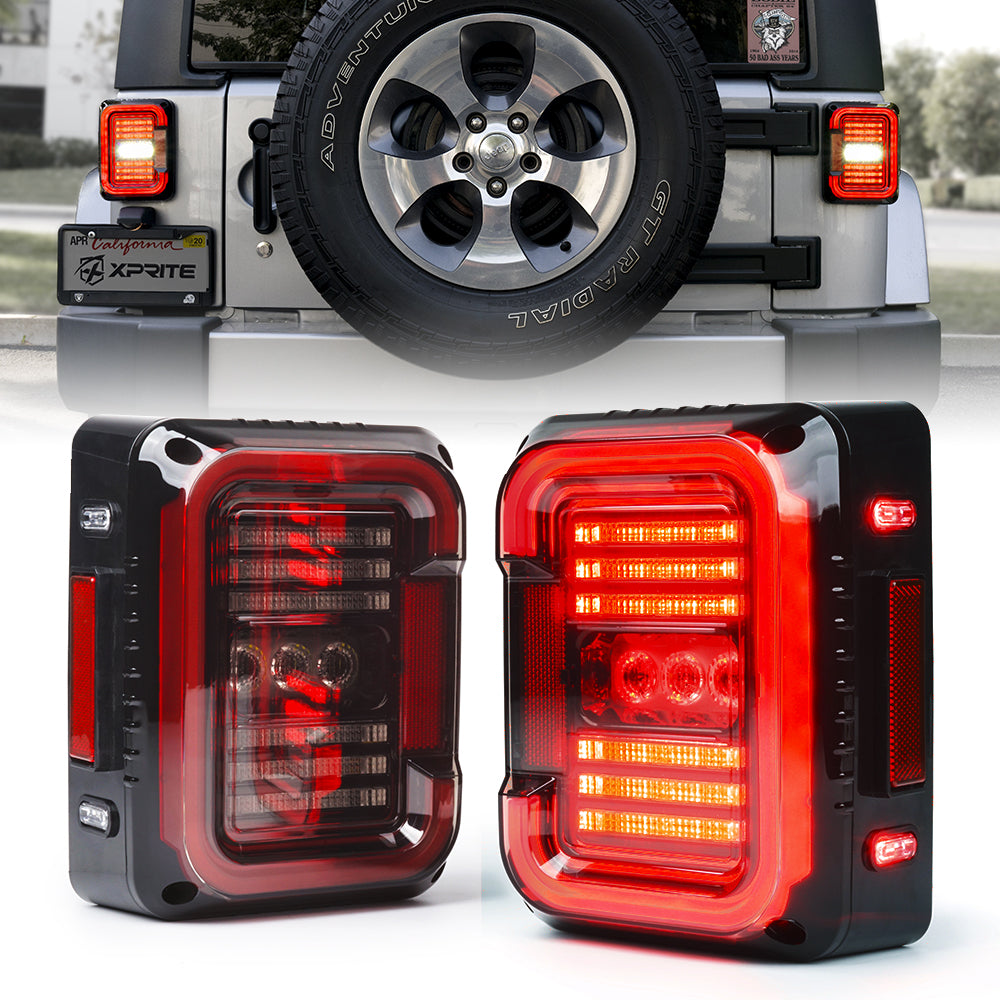 Xprite Inspire Series LED Taillights For 2007 - 2018 Jeep Wrangler JK