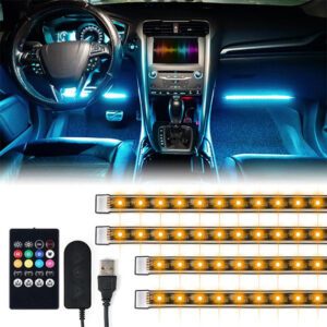4PC Celestial Series Interior RGB LED Car Light Set with Remote Control - Powered by USB