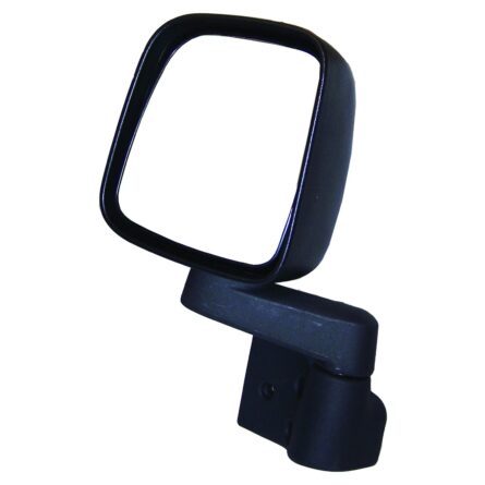 Door Mirror and Arm; Left; Black; Direct Bolt On;