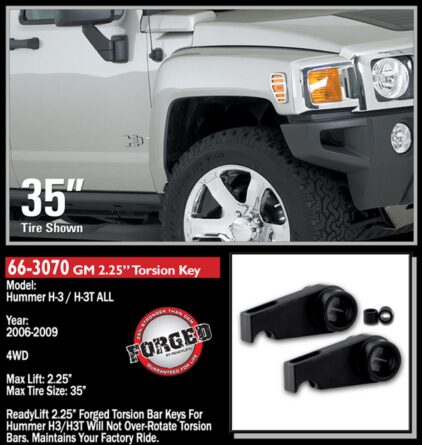 Front Leveling Kit; 2.25 in. Lift; w/Forged Torsion Keys/All Hardware; Allows Up To 32 in. Tire;