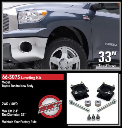 Front Leveling Kit; 2.4 in. Lift; w/Steel Strut Extensions/Differential Spacers/Skid Plate Spacers/All Hardware; Allows Up To 33 in. Tire;