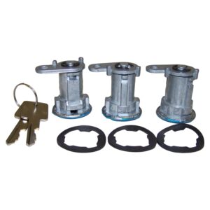 Crown Automotive Door Lock Cylinder Kit (3 Cylinders & Keys) - YJ