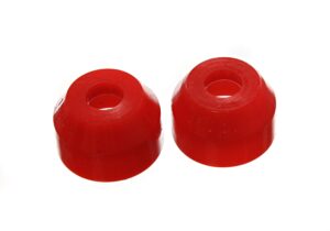 Tie Rod Dust Boot; Red; Round Style; Largest Dia. Taper 0.59 in./15mm; Socket Top Dia. 1 3/8 in./35mm; 2 Pack;