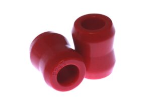 Universal Shock Eyes; Red; Front And Rear; Standard Hourglass Shaped Style; ID 0.75 in.; L-1 7/16 in.; w/2 Bushings; Performance Polyurethane;