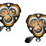 KC HiLiTES 520 KC FLEX ERA 1 LED 2-Light Kit with Rear Ext Wiring Harness and Spread Beam Ptrn