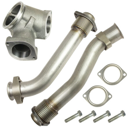 Turbocharger UpPipes Kit; Incl. Drivers And Pass. Side UpPipes/Collector Adapter/Gaskets/Hardware;