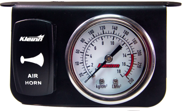 Dual Needle Dash Panel Gauge; w/ Rocker Horn Button; 160PSI Gauge; w/ illuminated White Rocker Horn Activation Switch;