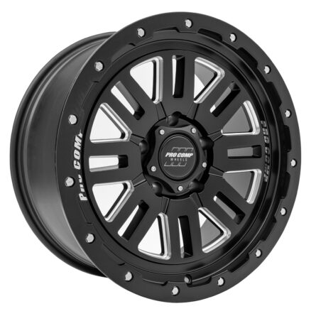 Cognos Series 61; Size 17x9; Bolt Pattern 5x5 in.; Back Space 4.75 in.; Offset -6mm; Max Load 2500 lbs.; Satin Black/Milled Finish;