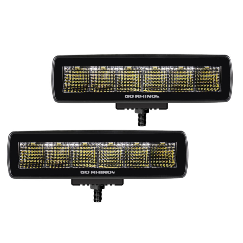 Go Rhino 750300621FBS Blackout Series - SIXLINE 6-LED Flood Lights, Pair