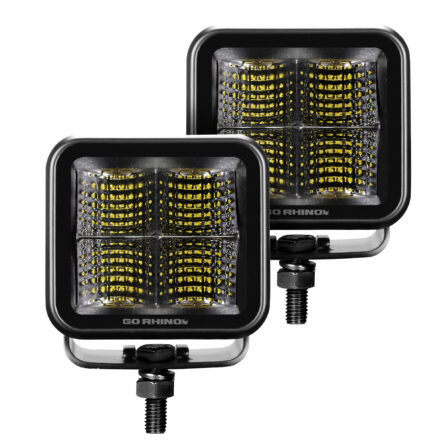 Go Rhino 750400321FCS Blackout Series - CUBEIT 3x3 LED Cube Flood Lights, Pair