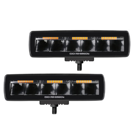 Go Rhino 750600622SBS Blackout Combo Series - SIXLINE 6-LED Spot Light Pods, Pair, w/Amber LEDs