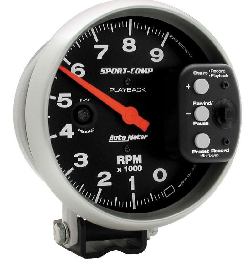 5in Tachometer 8000 RPM w/Shift Light Black Dial