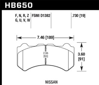 HPS Disc Brake Pad; 0.730 Thickness;