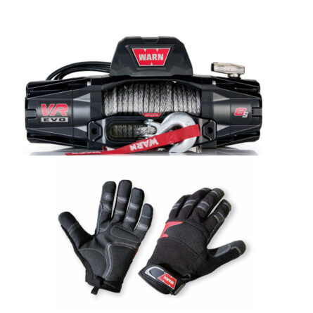 Warn VR EVO8-S Winch w/ Synthetic Rope and Winch Gloves