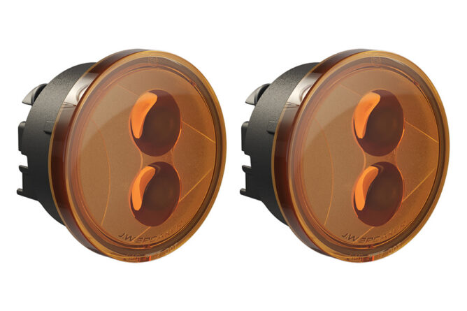 JW Speaker 239 J2 Series, 3.5in Round LED Turn Signal Light Kit, Amber  - JK
