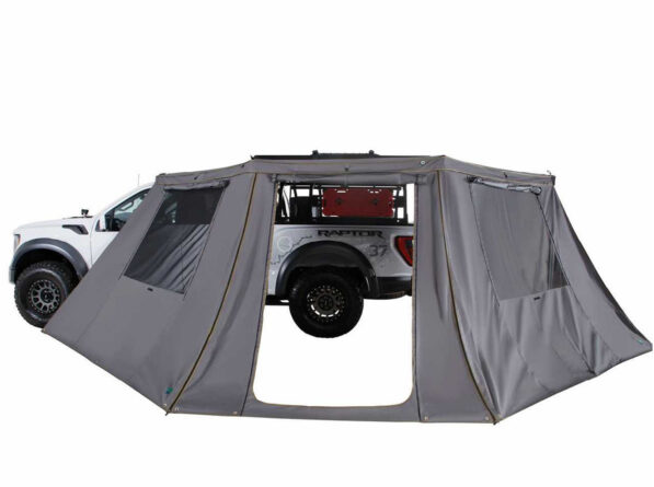 Overland Vehicle Systems HD Nomadic 180 LTE Awning Wall w/ Windows - Grey Body/Green Trim