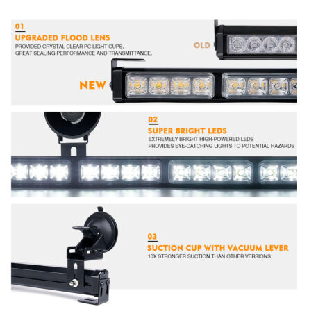 Xprite 31" Controller LED 7 Series Traffic Advisor Strobe Light Bar
