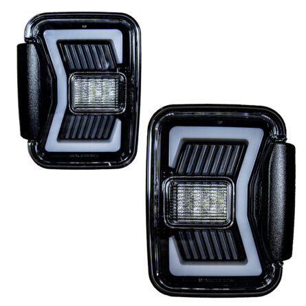Winjet CTRNG0668-GBC-SQ 2019-2024 JEEP GLADIATOR JT LED SEQUENTIAL TAIL LIGHTS-GLOSS BLACK CHROME