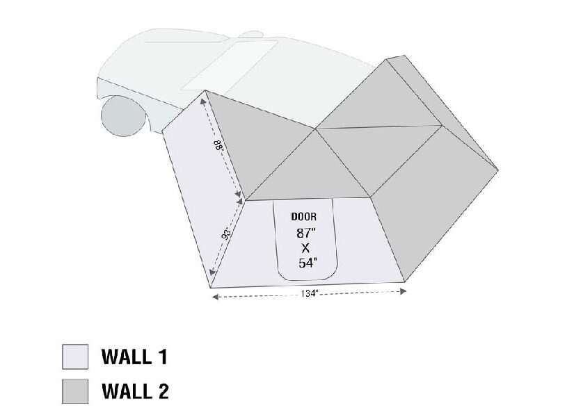 Overland Vehicle Systems Nomadic 270 LT Awning Wall, #1 - Driver Side