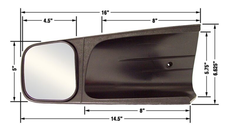 Custom Towing Mirror Set; Fits Long/Thin Black Fold-Away Mirror Not Attached To An Arm; Pair;